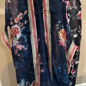 Lot of 2 Boho Chic kimono and Navy Floral Sheer Kimono